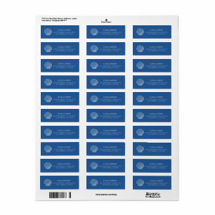 French Blue Seashell Return Address Label