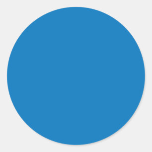 French Blue Solid Colour Classic Round Sticker
