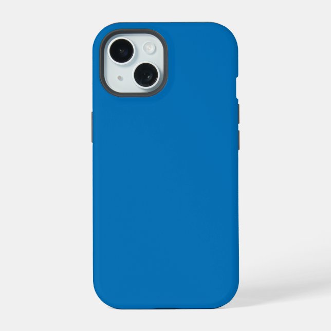 French Blue Solid Colour iPhone 15 Case (Back)