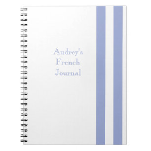 French Blue Stripes Notebook