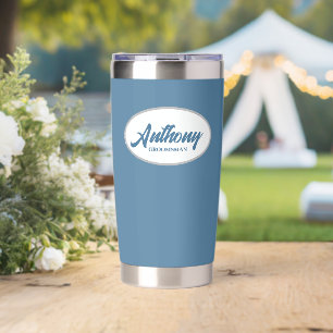 French Blue Stylised Wedding Groomsman Insulated Tumbler