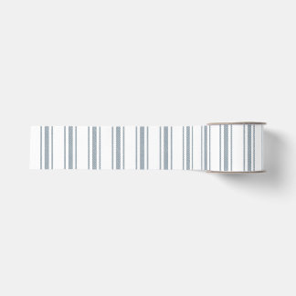 French Blue Ticking Stripe Grosgrain Ribbon