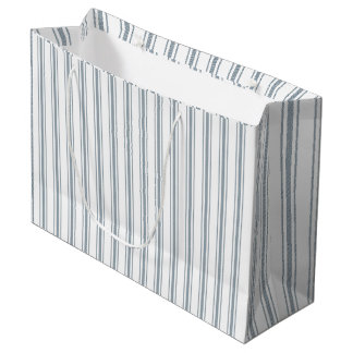 French Blue Ticking Stripe Large Gift Bag