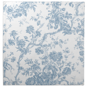 French Blue Toile de Jouy Cloth Napkin