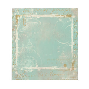 French Blue Toile Elegant Notepad Scratch Pad
