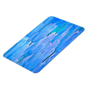 French Blue Tulips Abstract Floral Pattern Magnet
