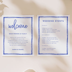 French Blue Welcome Letter Timeline Itinerary