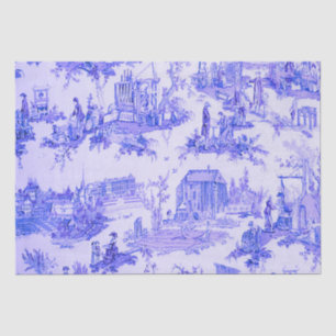 French Blue White Toile Chinoiserie Decoupage Tissue Paper