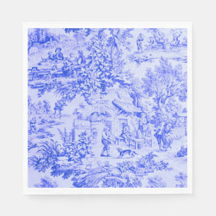 French Blue White Toile Chinoiserie Rustic Style Napkin