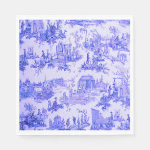 French Blue White Toile Chinoiserie Style Rustic Napkin