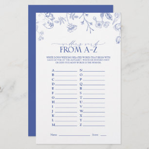 French Blue & White Victorian Bridal Shower Game