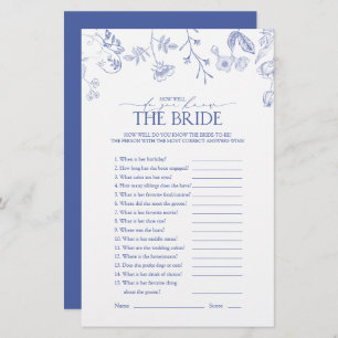 French Blue & White Victorian Bridal Shower Game
