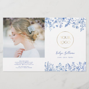 French blue wildflowers bifold brochure