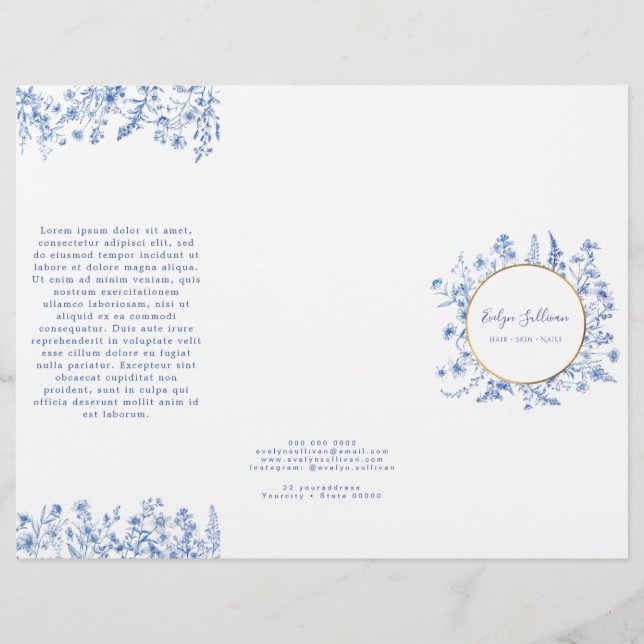 French blue wildflowers brochure (Front)
