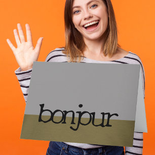 French Bonjour Greeting Card