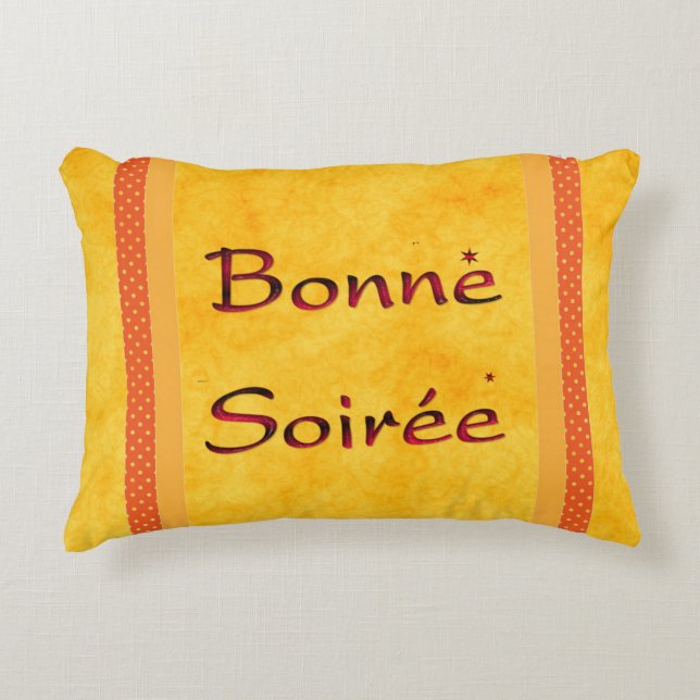 French:Bonne Soiree Accent Pillow (Front)