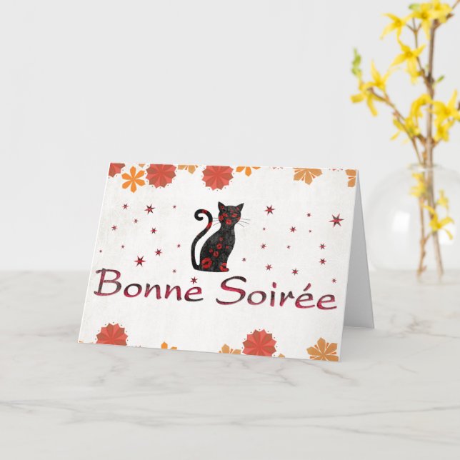 French:Bonne Soiree Card (Yellow Flower)