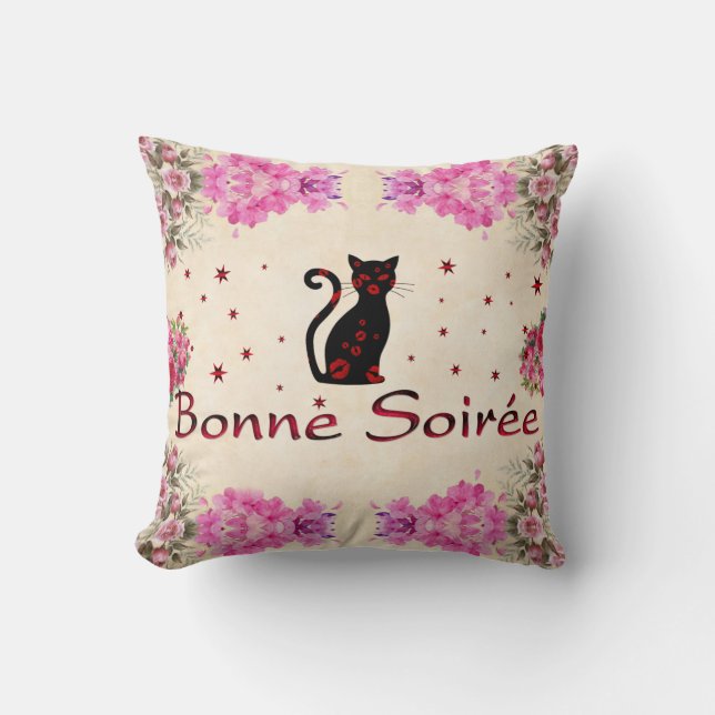 French:Bonne Soiree Cushion (Front)