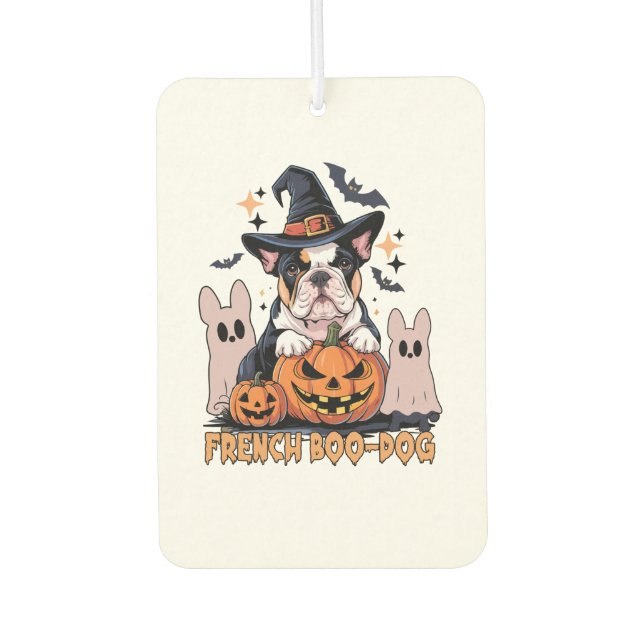 French Boo Dog Cute Frenchie Halloween Ghost Dog T Car Air Freshener (Front)