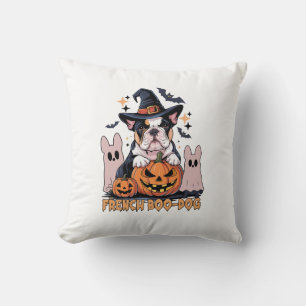 French Boo Dog Cute Frenchie Halloween Ghost Dog T Cushion