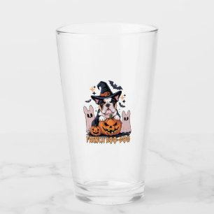 French Boo Dog Cute Frenchie Halloween Ghost Dog T Glass