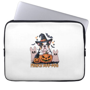 French Boo Dog Cute Frenchie Halloween Ghost Dog T Laptop Sleeve