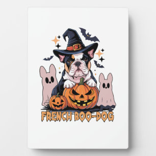 French Boo Dog Cute Frenchie Halloween Ghost Dog T Plaque