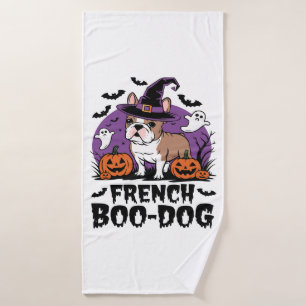 French Boo Dog � the Spookiest Pup Bath Towel
