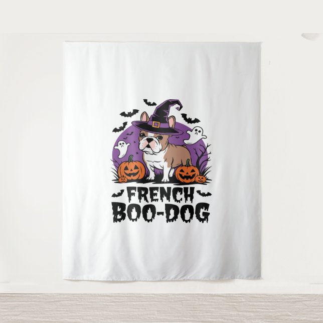 French Boo Dog – the Spookiest Pup Tapestry (Front)