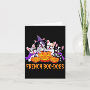 French Boo Dogs Funny Cute Dog Halloween Card