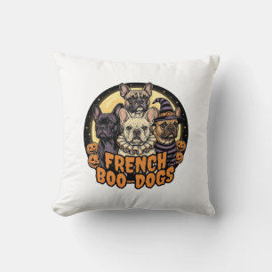 French Boo-Dogs Halloween French Bulldog Design_1 Cushion