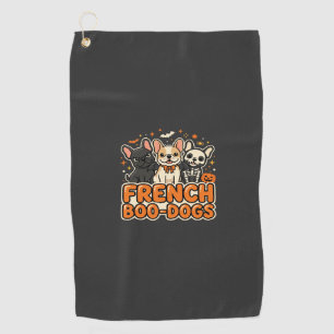 French Boo Dogs Halloween French Bulldog Design_1 Golf Towel