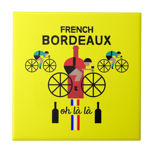 French Bordeaux Wine Ceramic Tile (Front)
