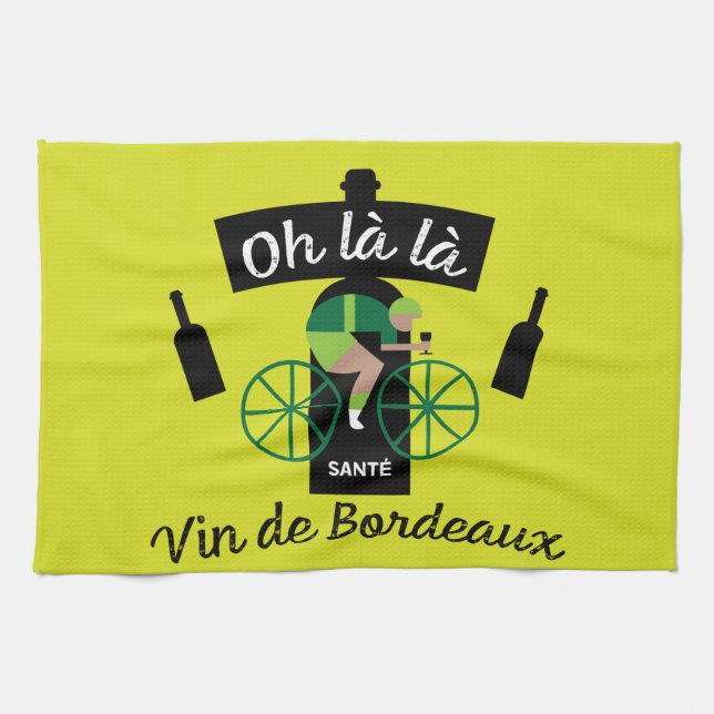 French Bordeaux Wine Tea Towel (Horizontal)