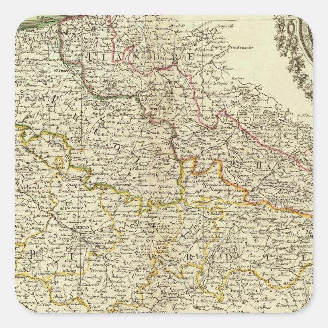 French Boundaries Square Sticker (Front)