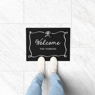 French Bow Whimsical Welcome Doormat