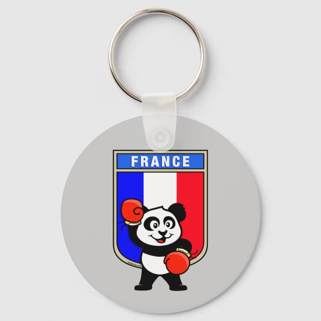 French Boxing Panda Key Ring (Front)