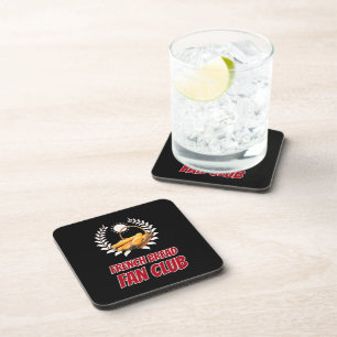 French Bread Fan Club Funny Foodie Humour Coaster