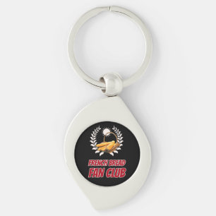 French Bread Fan Club Funny Foodie Humour Key Ring
