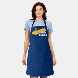 French bread loaf checkerboard personalized baking apron