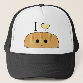French bread love quote bakery cartoon baguette trucker hat