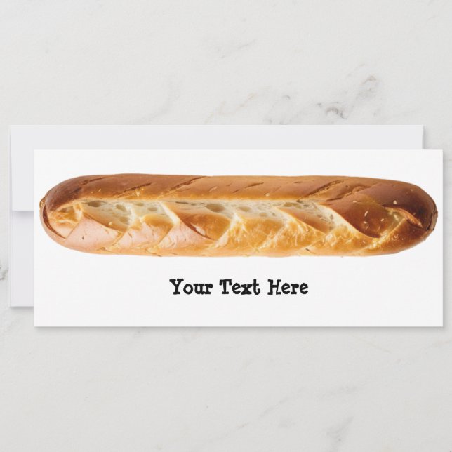 French Bread Stick Loaf Baguette Personalised Card (Front)