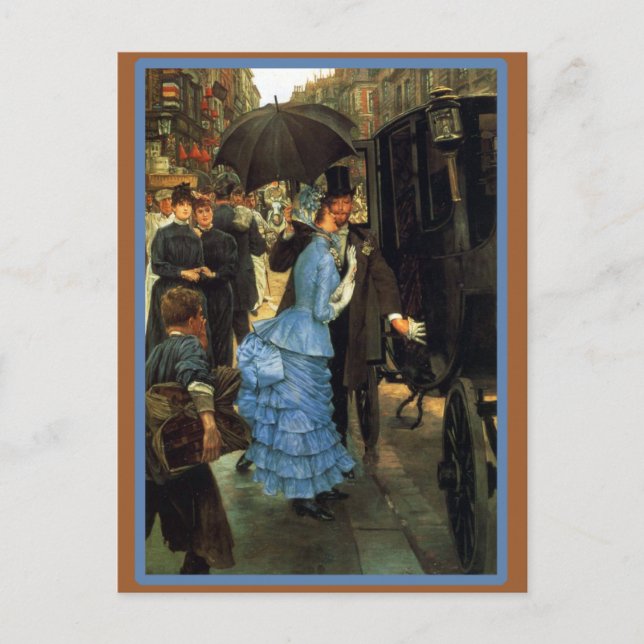 French Bride Stepping into Carriage Postcard (Front)