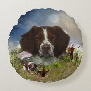French Brittany , Art Round Cushion