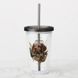 French Brittany, Bird Hunting Art  Acrylic Tumbler