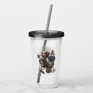 French Brittany, Bird Hunting Art Acrylic Tumbler