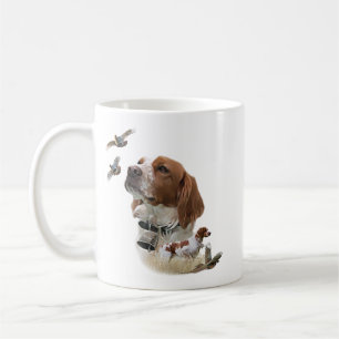 French Brittany, Bird Hunting Art Coffee Mug