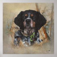 French Brittany, Bird Hunting Art 