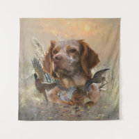 French Brittany, Bird Hunting Art 
