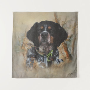 French Brittany, Bird Hunting Art Tapestry